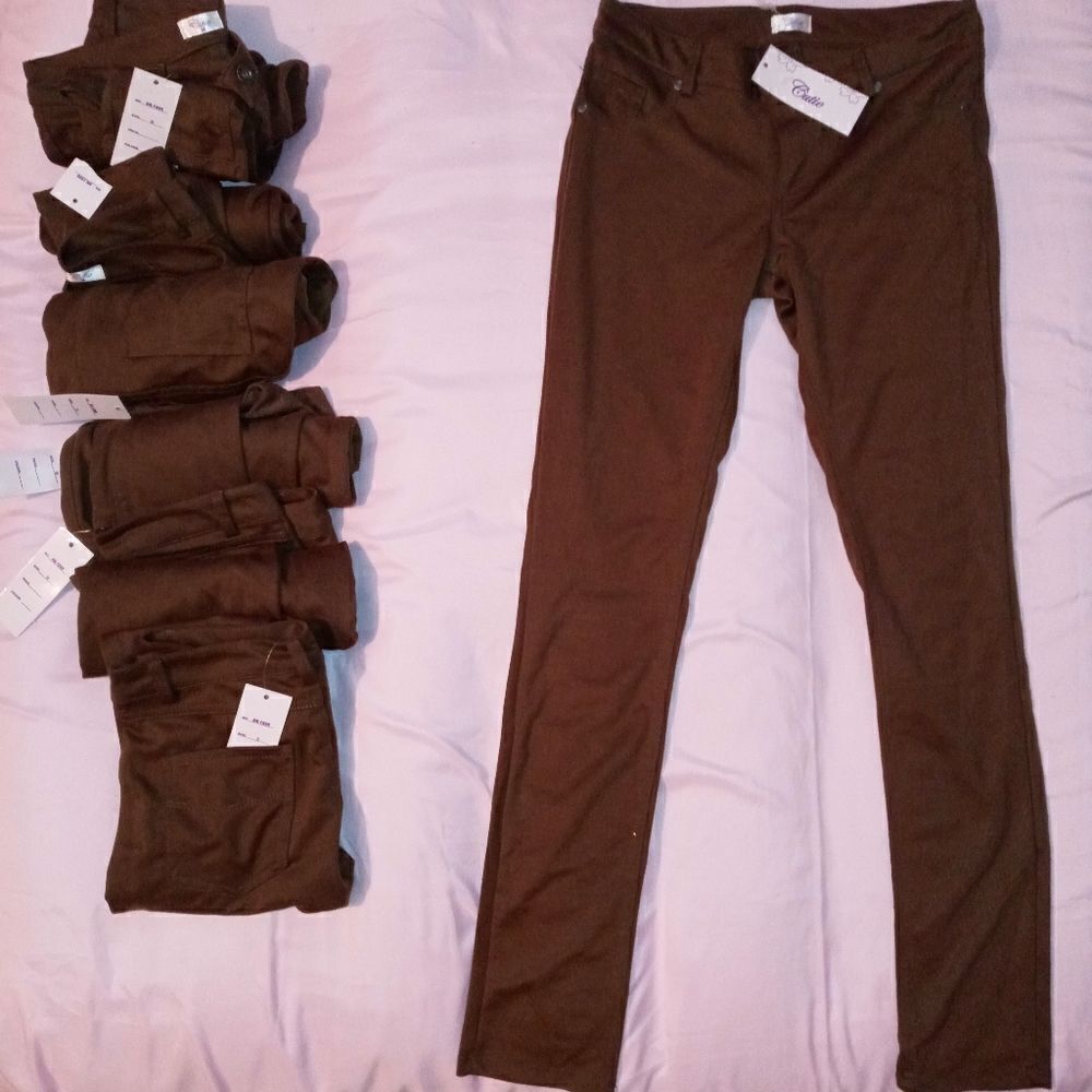 Brown straight leg pant